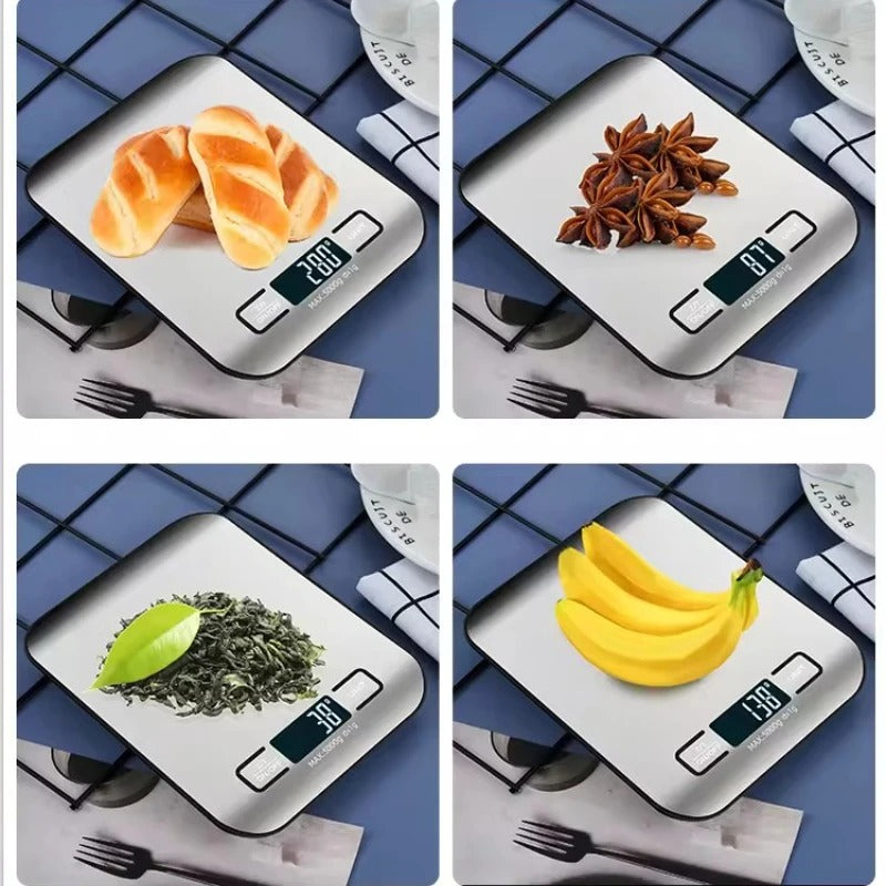 Stainless Steel Digital Kitchen Scale, 5kg/1g Capacity – For Food, Snacks & Baking.