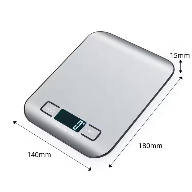Stainless Steel Digital Kitchen Scale, 5kg/1g Capacity – For Food, Snacks & Baking.