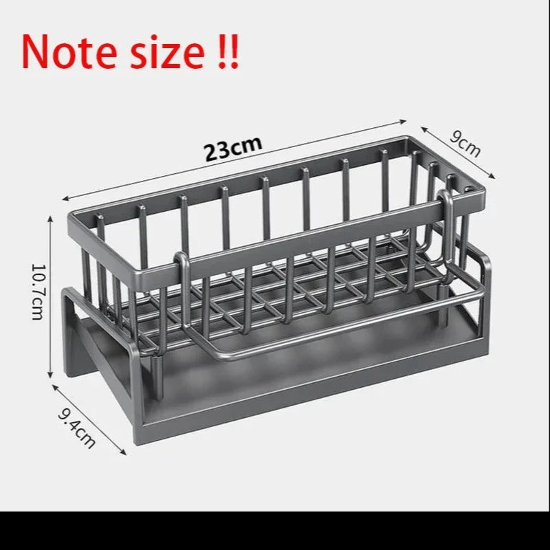 Self-Draining Kitchen Sink Rack – Soap, Sponge & Towel Holder