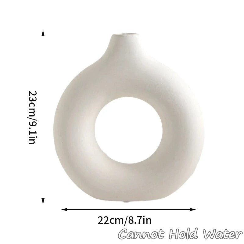 Imitation Ceramic White Vase – Decorative Flowerpot for Single Branch Arrangements