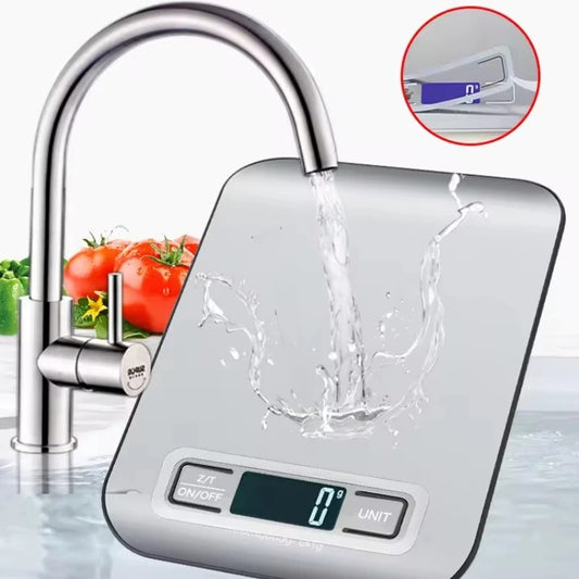 Stainless Steel Digital Kitchen Scale, 5kg/1g Capacity – For Food, Snacks & Baking.