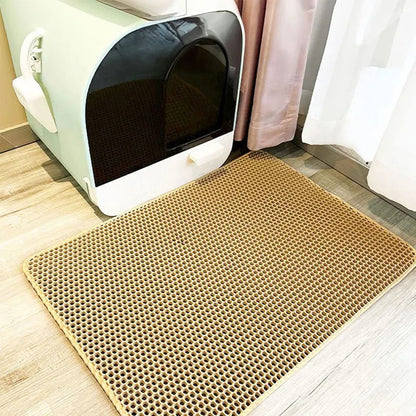 Waterproof Double-Layer Cat Litter Mat – Litter Trapping & Cleaning Pad